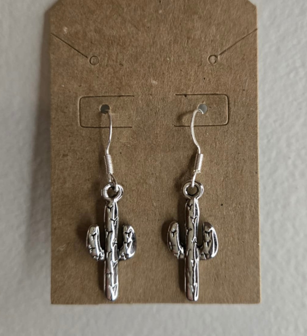 Silver Cactus Earrings