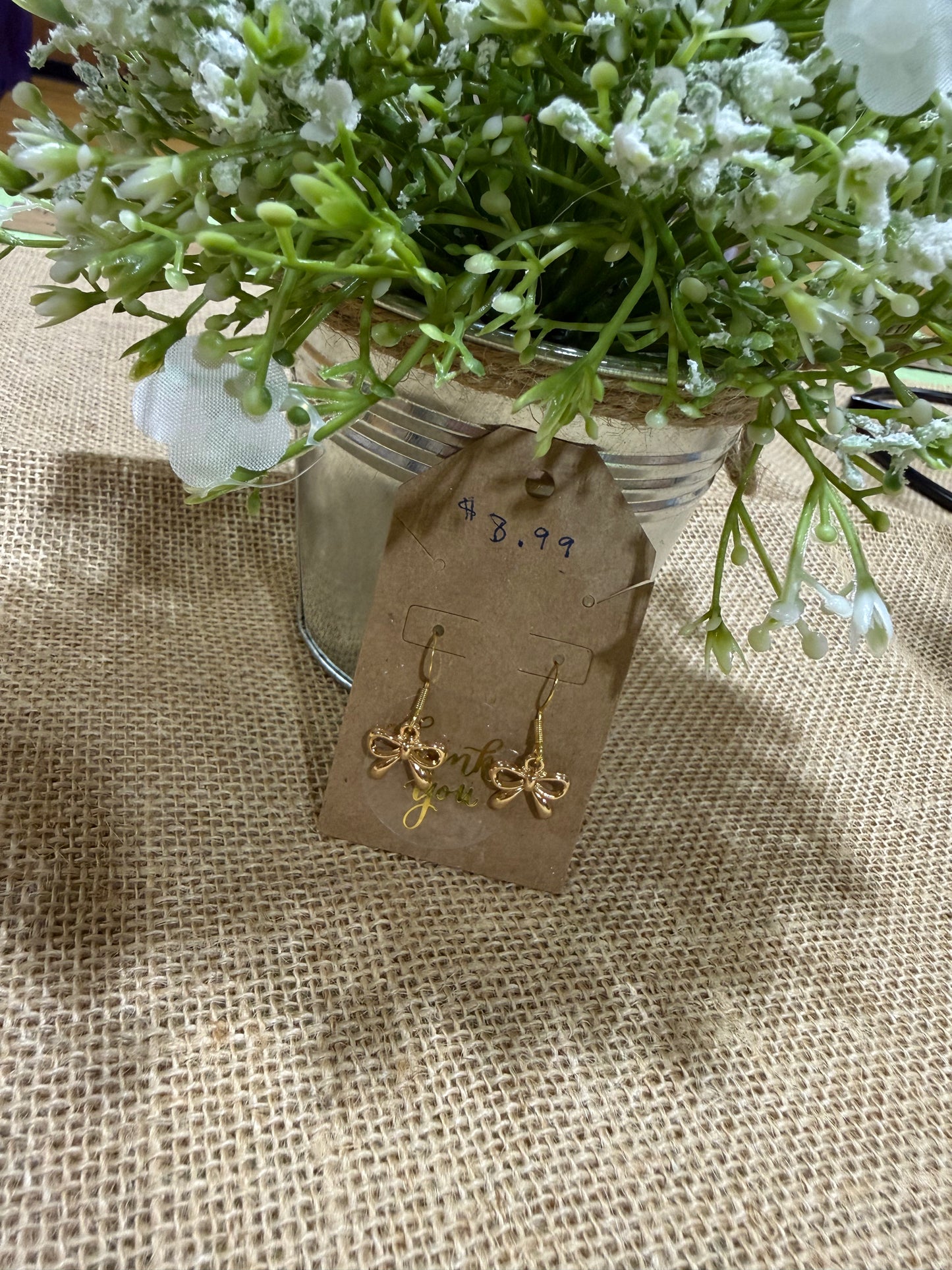 Gold Bow Earrings