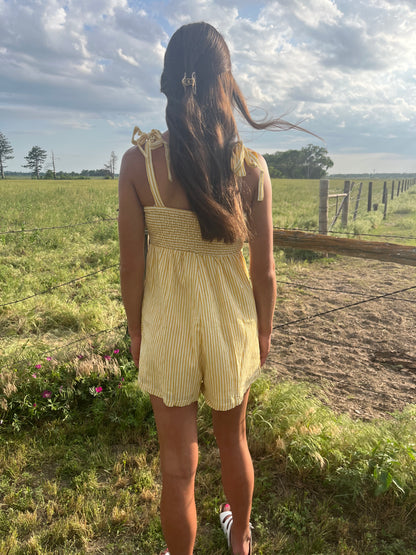 Shoulder Tie Casual Romper
