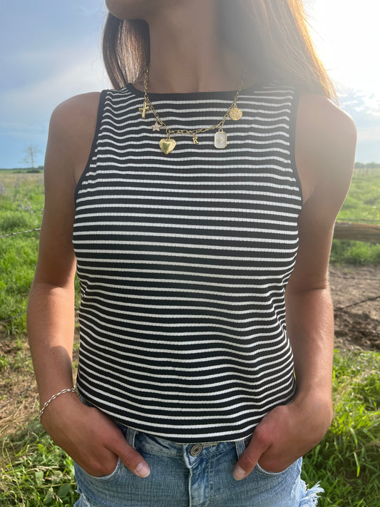 Striped Ribbed Tank Top