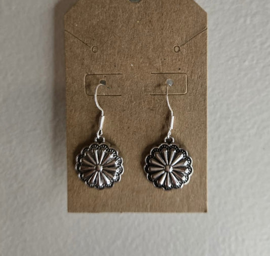 Round Silver Earrings