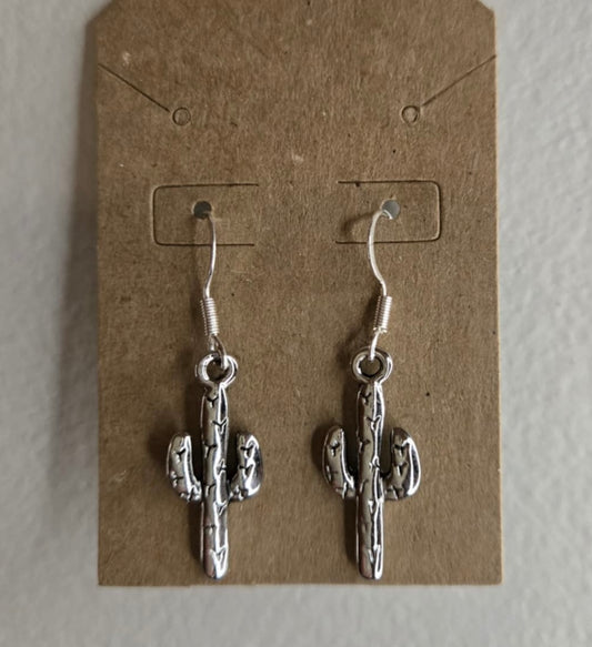 Silver Cactus Earrings