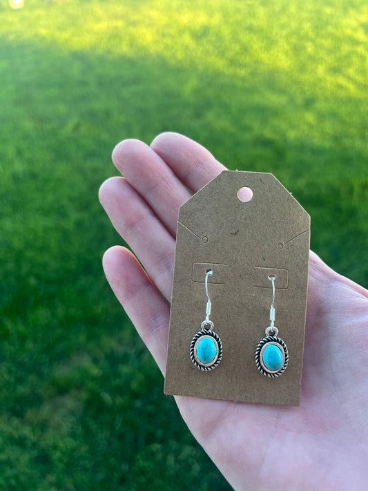 Oval Turquoise Earrings