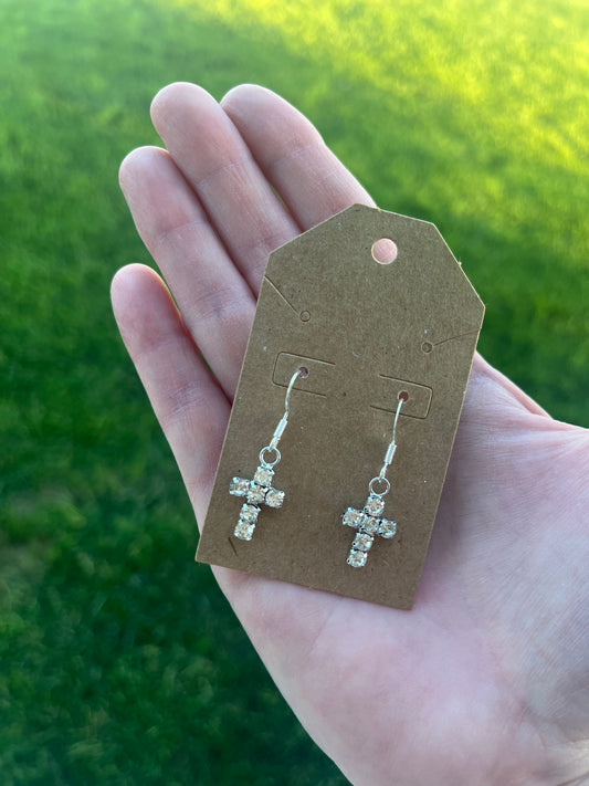 Silver Cross Earrings