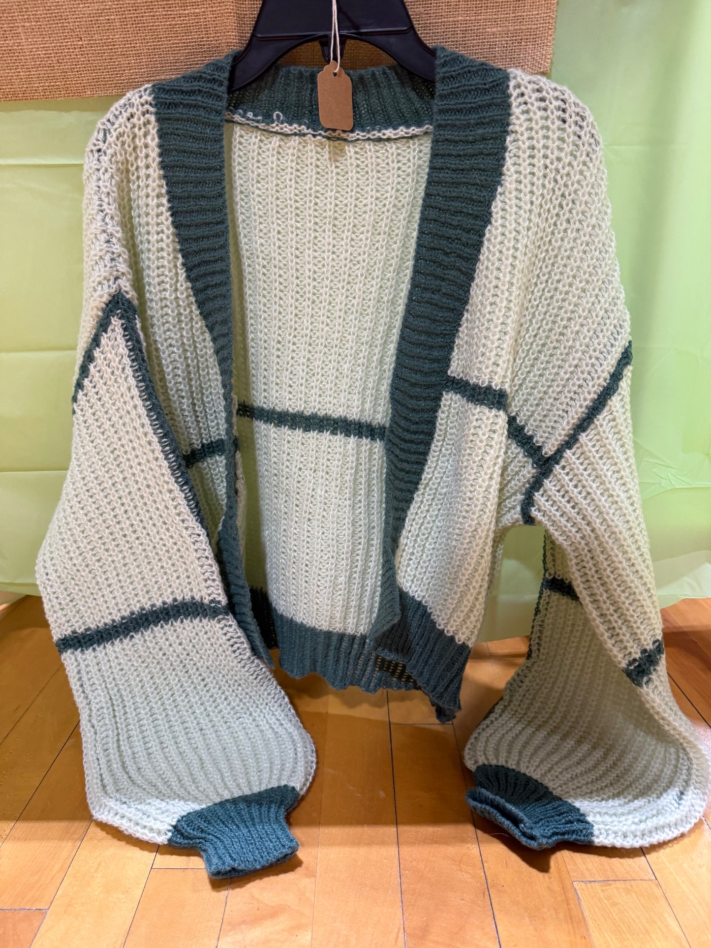 Cropped Green Cardigan
