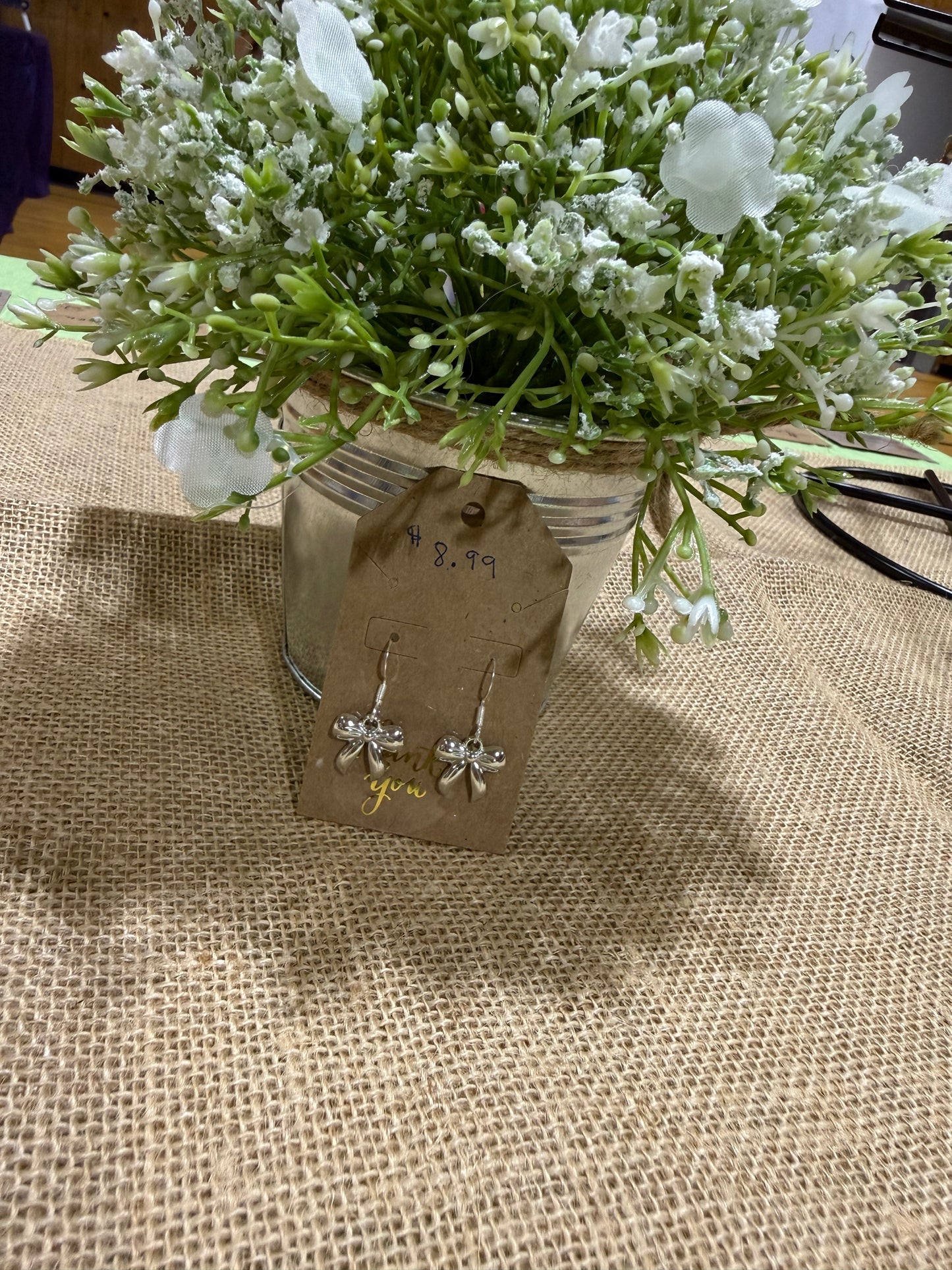 Silver Bow Earrings