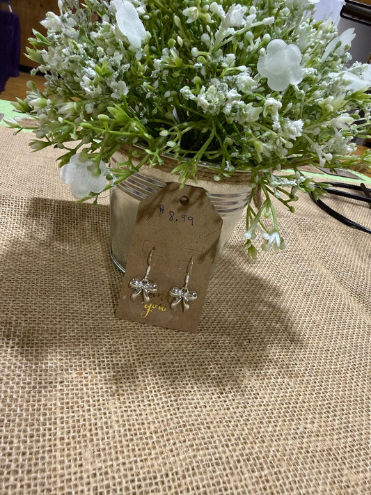 Silver Bow Earrings