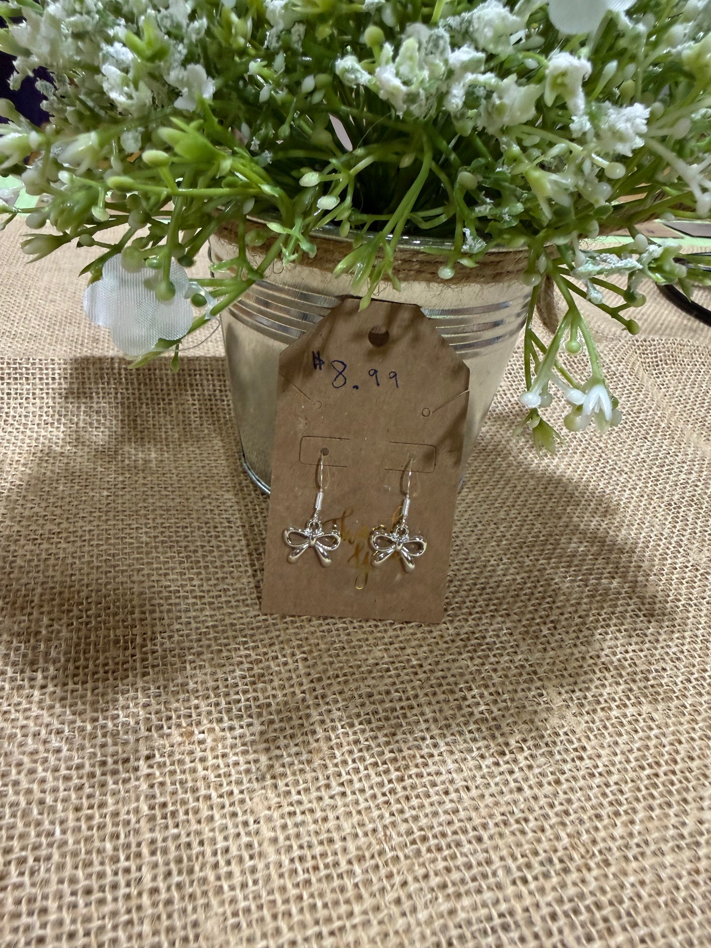 Silver Bow Earrings