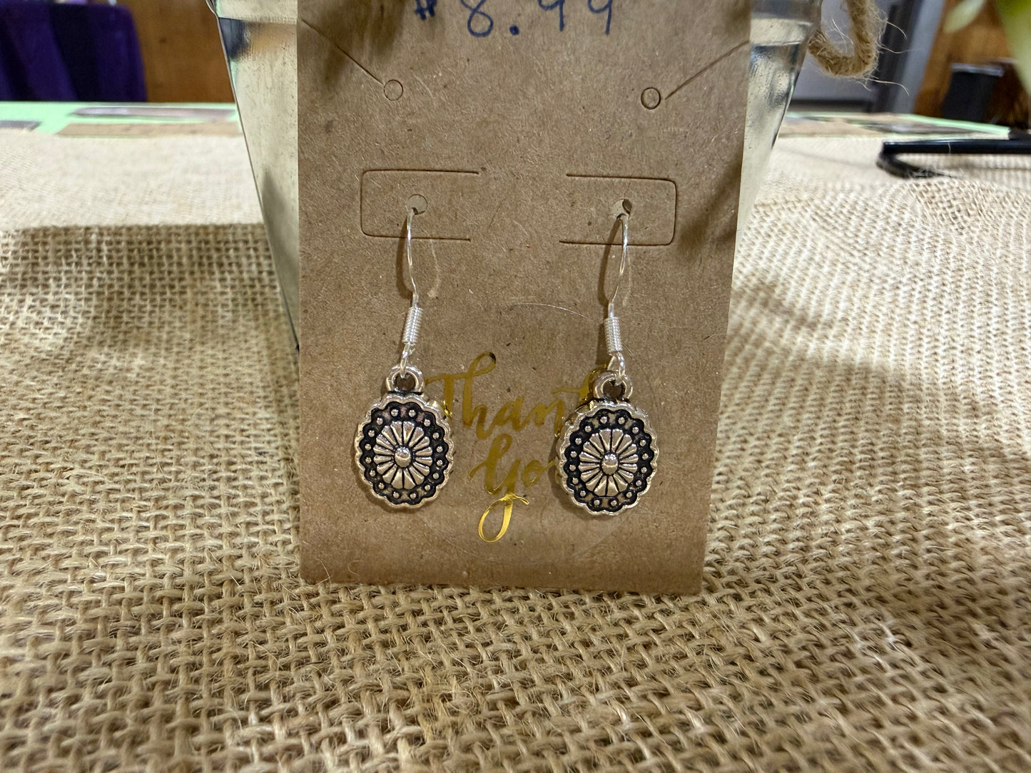 Silver Oval Earrings