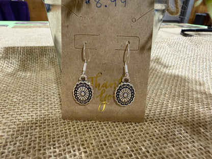 Silver Oval Earrings