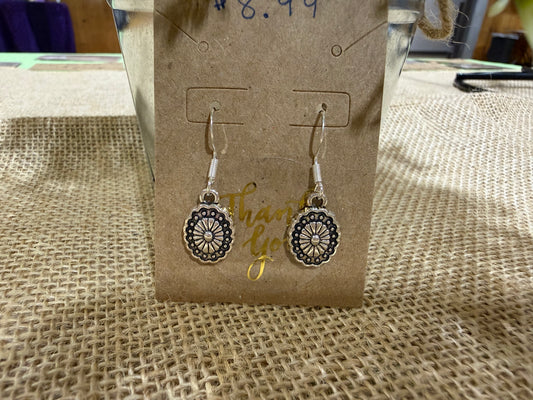 Silver Oval Earrings